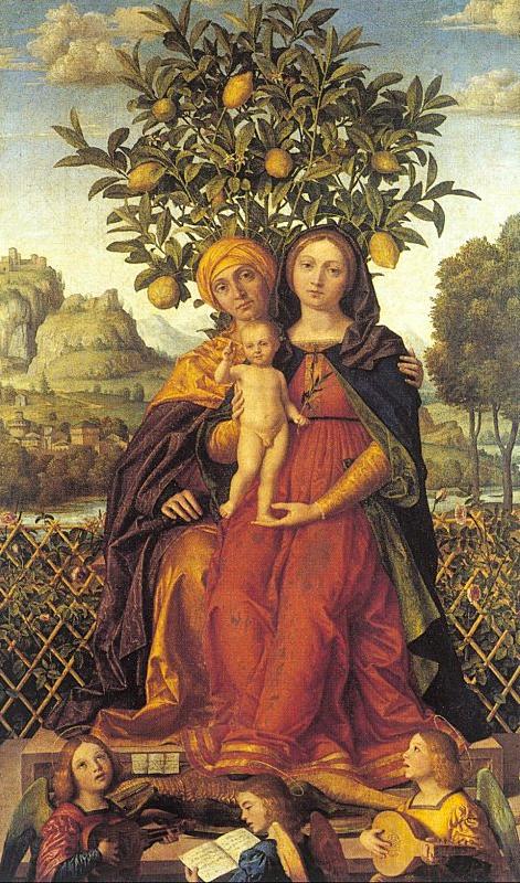 Libri, Girolamo dai The Virgin and Child with Saint Anne Norge oil painting art